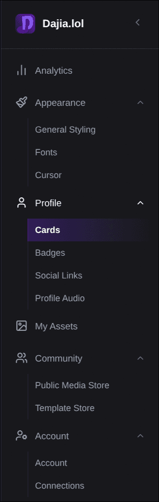 Settings Sidebar