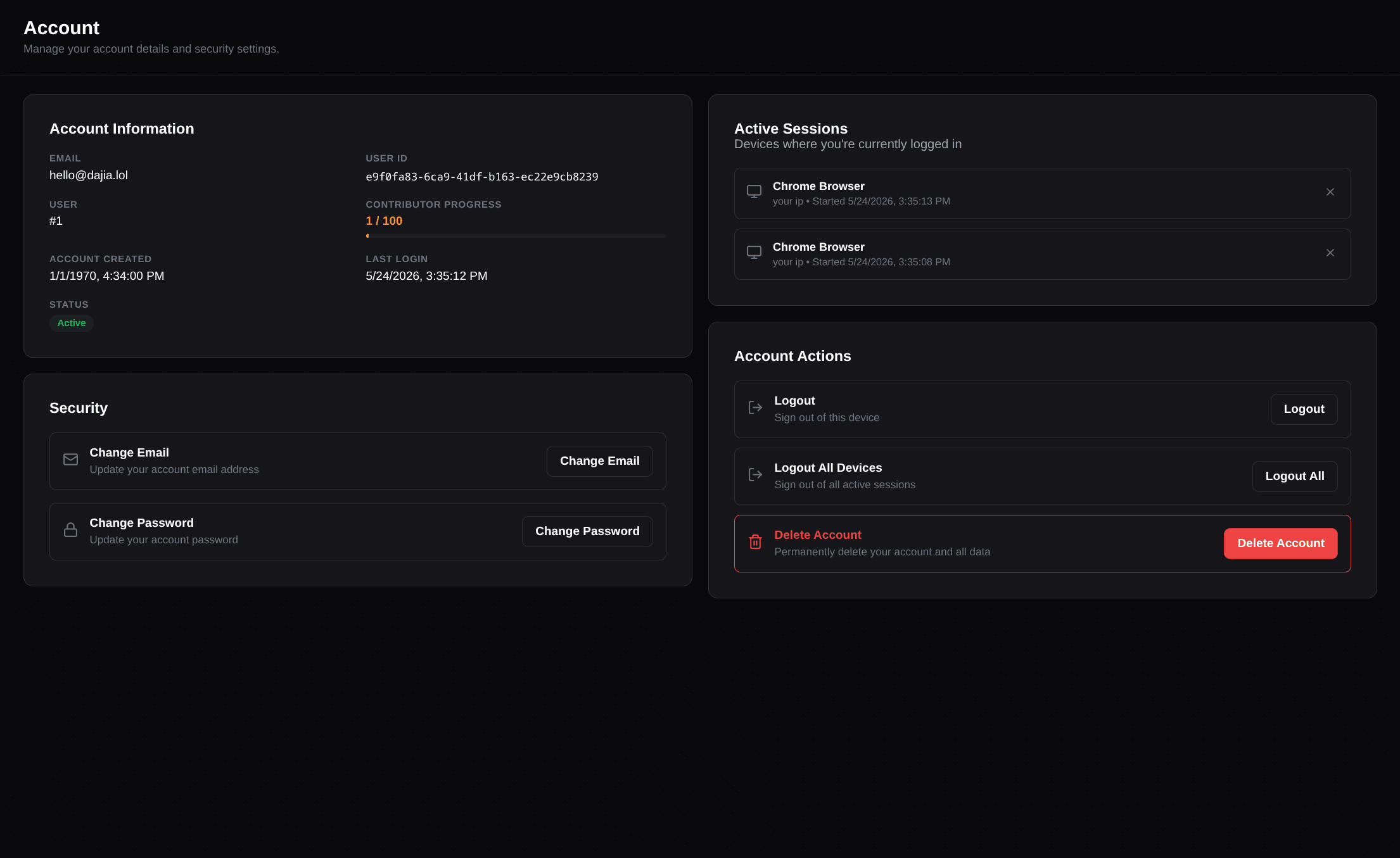 Account Settings